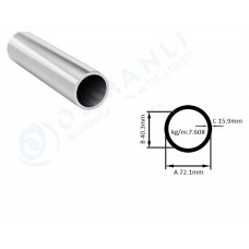 Alüminyum Boru Dış Çap 72.1mm  Et Kalınlık 15.9mm